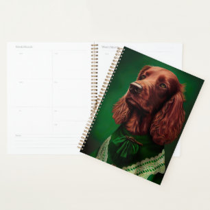 Irish Red Setter Dog in St. Patrick's Day Dress Planner