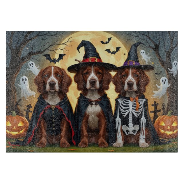 Irish Red Setter Dogs Pumpkin Halloween Funny Cutting Board (Front)