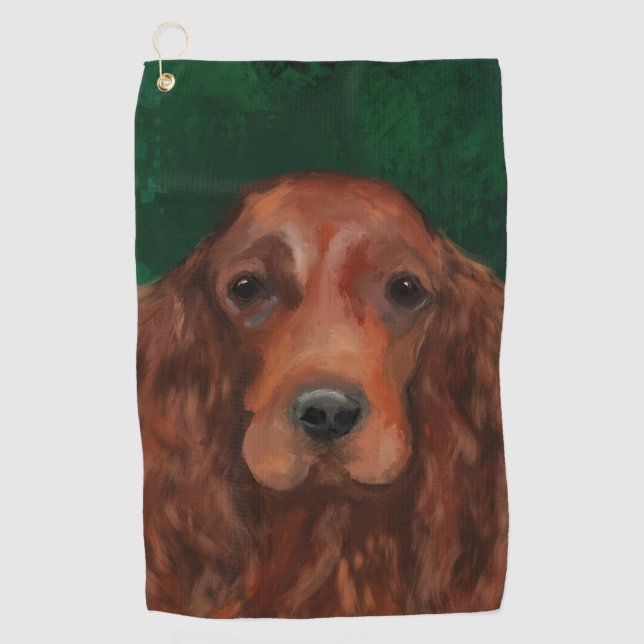 Irish Red Setter Golf Towel (Front)