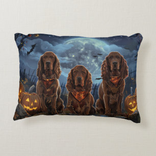 Irish Red Setter Halloween Spooky Decorative Cushion