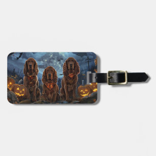 Irish Red Setter Halloween Spooky Luggage Tag