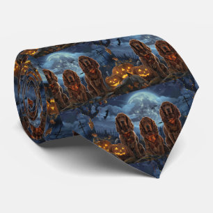 Irish Red Setter Halloween Spooky Tie