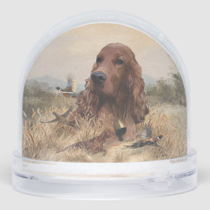 Irish Red Setter, Irish Setter Snowglobe