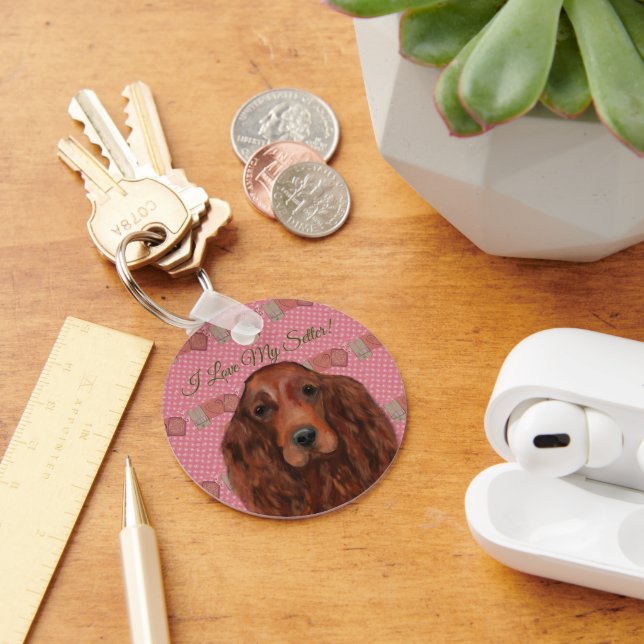 Irish Red Setter       Key Ring (Desk)