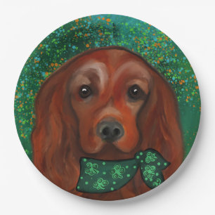 Irish Red Setter Paper Plate