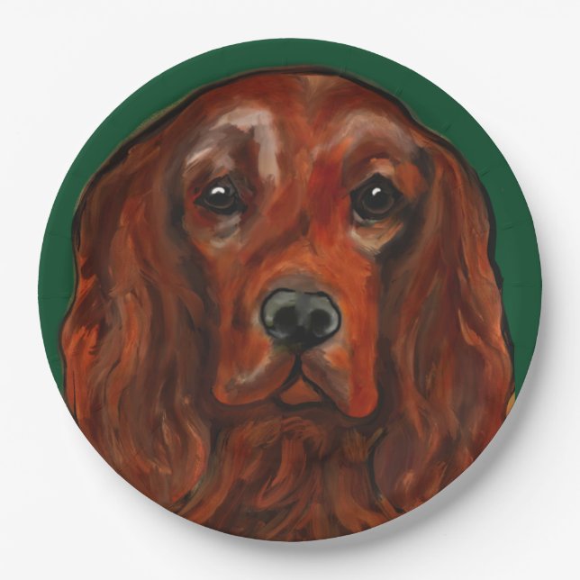 Irish Red Setter Paper Plate (Front)