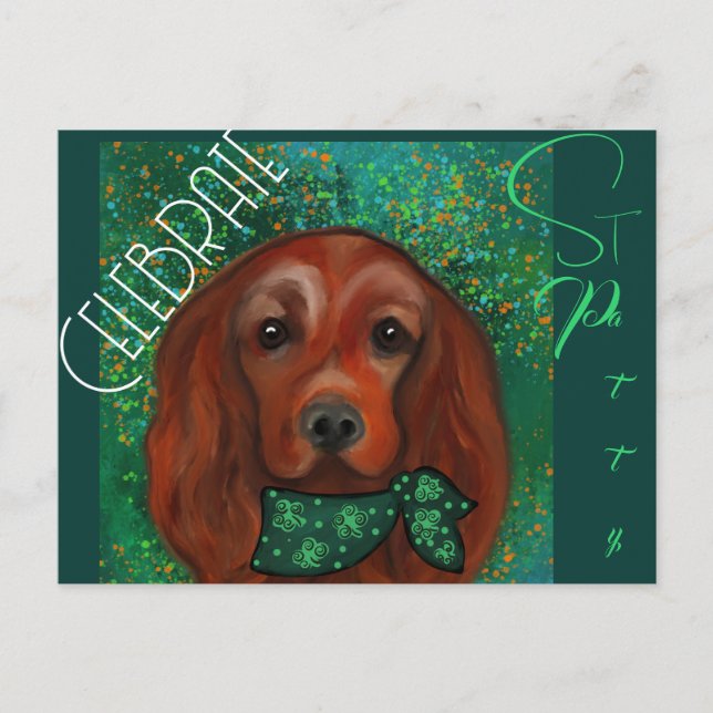 Irish Red Setter     Postcard (Front)