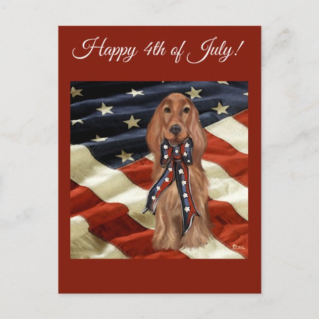 IRISH RED SETTER POSTCARD (Front)