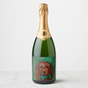 Irish Red Setter         Sparkling Wine Label