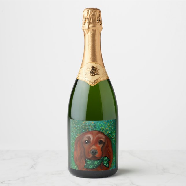 Irish Red Setter         Sparkling Wine Label (Front)