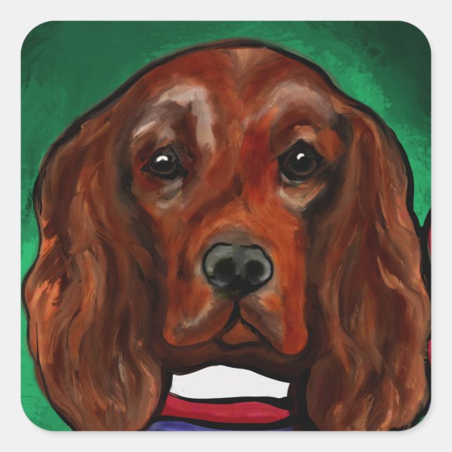 Irish Red Setter   Square Sticker (Front)