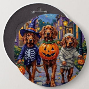 Irish Red Setter Trick-or-Treating Halloween 6 Cm Round Badge