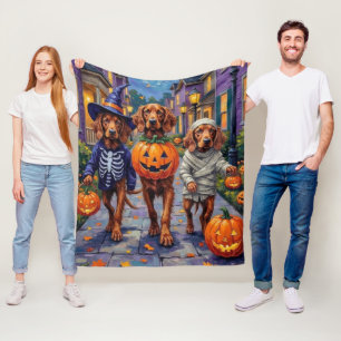 Irish Red Setter Trick-or-Treating Halloween Fleece Blanket