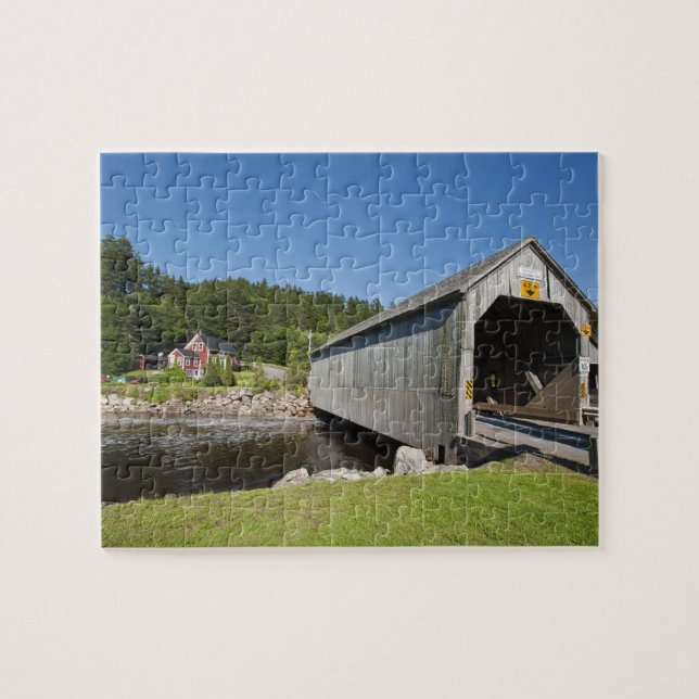 Irish River covered bridge, St. Martins, New Jigsaw Puzzle (Horizontal)