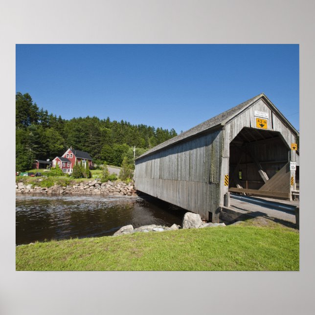 Irish River covered bridge, St. Martins, New Poster (Front)