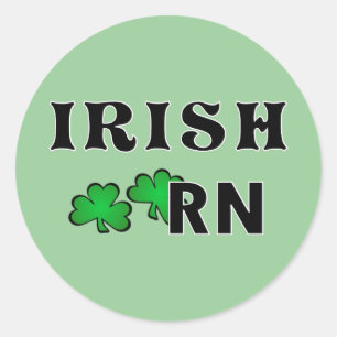 Irish RN Nurse Classic Round Sticker