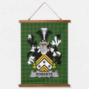 Irish Roberts Coat of Arms Family Crest Hanging Tapestry