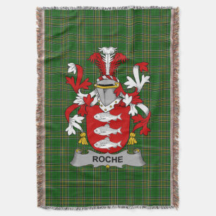  Irish Roche Coat of Arms Family Crest Ireland Iri Throw Blanket