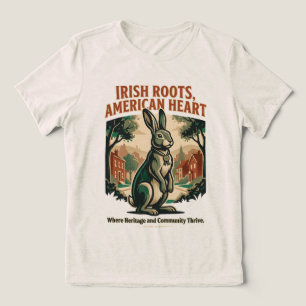 Irish Roots American Heart Rabbit Tri-Blend Shirt