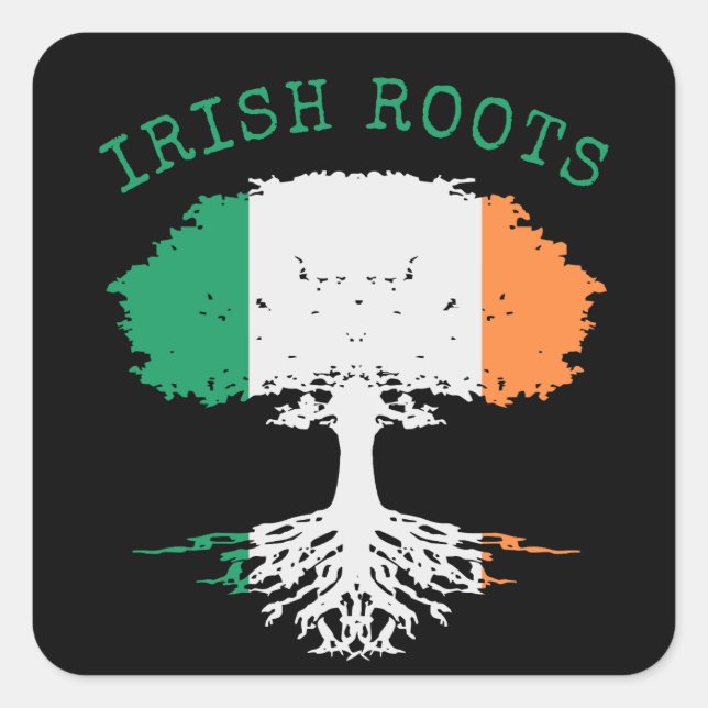 Irish Roots Family Tree   Square Sticker (Front)