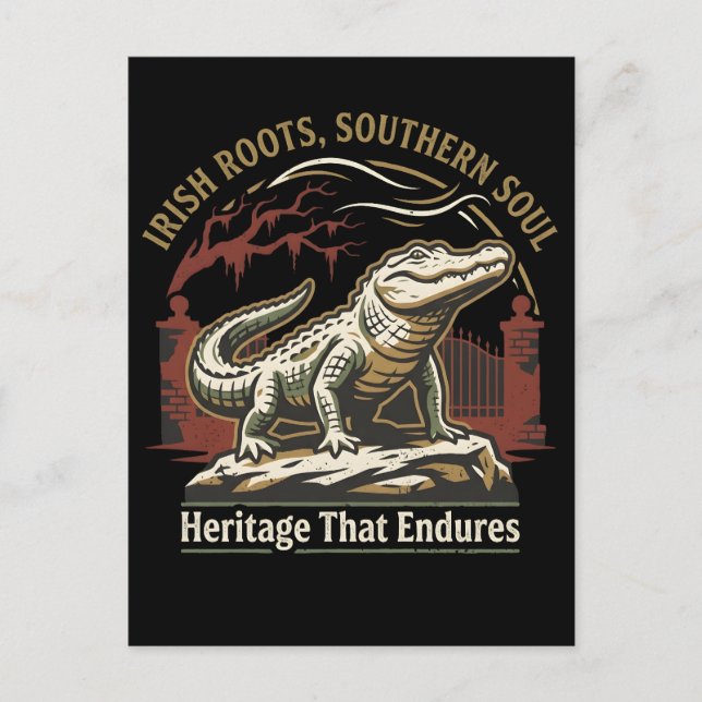 Irish Roots Southern Soul Alligator Postcard (Front)