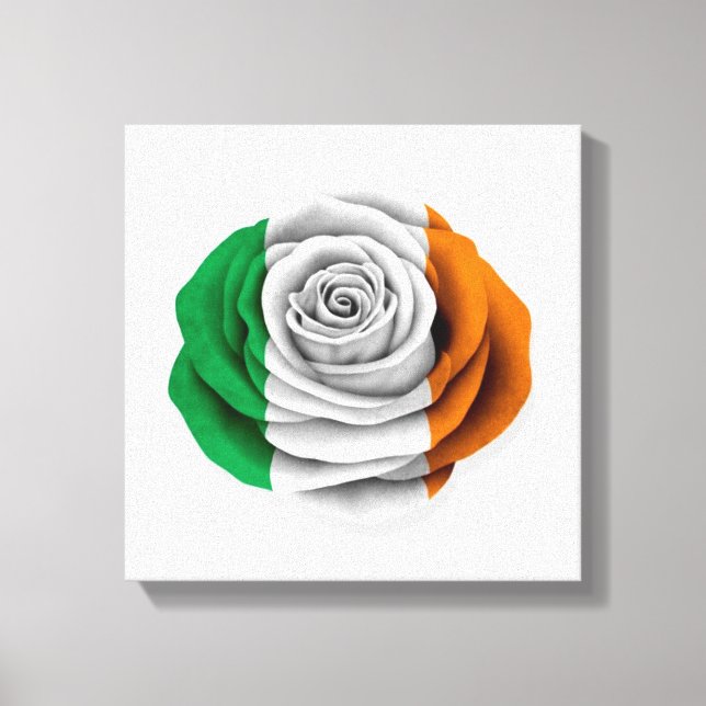Irish Rose Flag on White Canvas Print (Front)