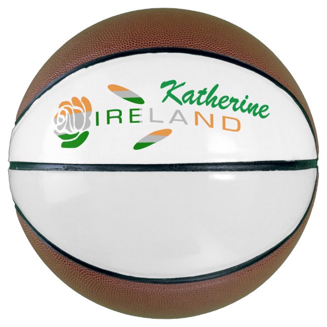 Irish Rose Flag Personalised Name  Basketball (Front)