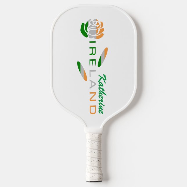Irish Rose Flag Personalised Name  Pickleball Paddle (Front)
