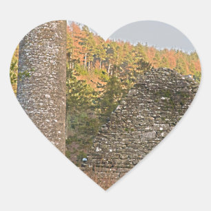 Irish Round Towers over 1,000 years old Heart Sticker
