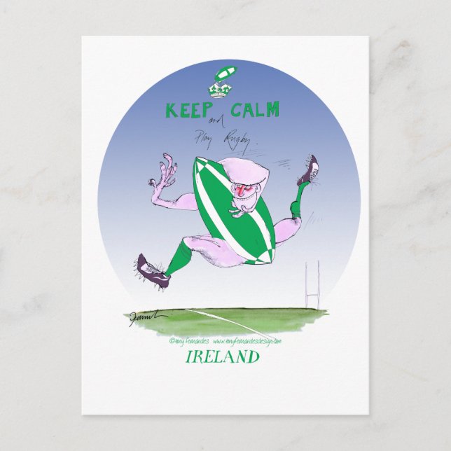 irish rugby, tony fernandes postcard (Front)
