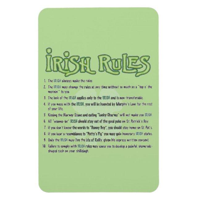 Irish Rules Magnet (Vertical)