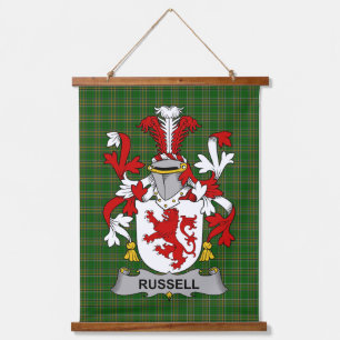 Irish Russell Coat of Arms Family Crest Hanging Tapestry