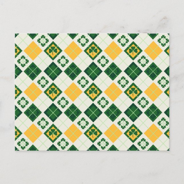 Irish Saint Patrick's Day pattern Postcard (Front)