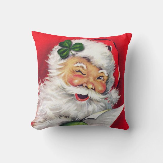 Irish Santa, Ireland, Irish Christmas, Irish  Cushion (Front)