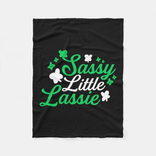 Irish Sassy Little Lassie Fleece Blanket (Front)