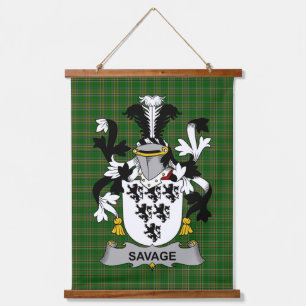 Irish Savage Coat of Arms Family Crest Hanging Tapestry