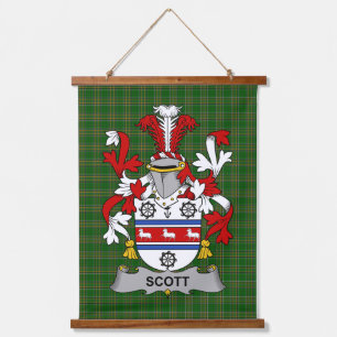 Irish Scott Coat of Arms Family Crest Hanging Tapestry