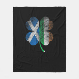 Irish Scottish flag Shamrock Ireland Saint Patrick Fleece Blanket