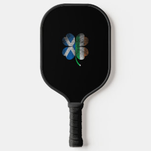 Irish Scottish flag Shamrock Ireland Saint Patrick Pickleball Paddle