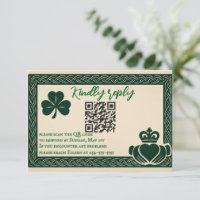 Irish Serenity QR Code Wedding RSVP Card