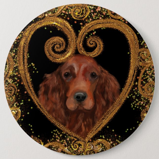  IRISH SETTER 6 CM ROUND BADGE (Front)