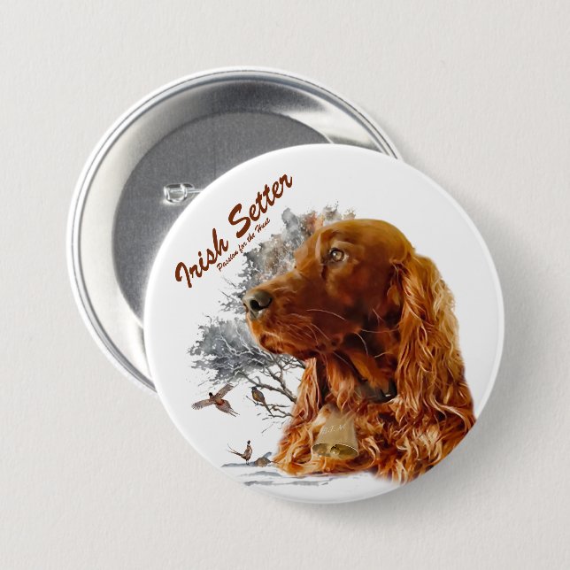 Irish Setter 7.5 Cm Round Badge (Front & Back)