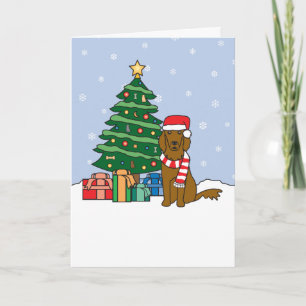 Irish Setter and Christmas Tree Holiday Card