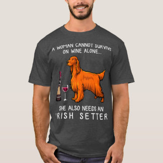 Irish Setter and wine Funny dog  T-Shirt