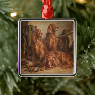 Irish Setter ,Art Metal Tree Decoration