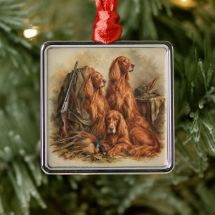 Irish Setter  ,Art  Metal Tree Decoration
