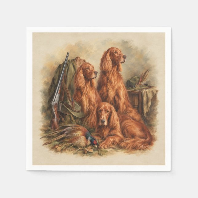 Irish Setter  ,Art  Napkin (Front)