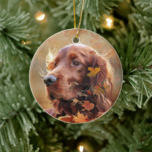 Irish Setter Ceramic Tree Decoration