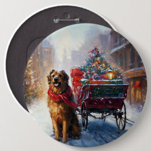Irish Setter Christmas Festive Season 6 Cm Round Badge