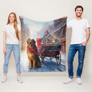 Irish Setter Christmas Festive Season  Fleece Blanket